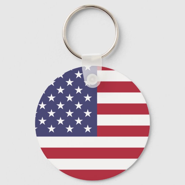 USA Flag Patriotic American Flag Stars and Stripes Keychain (Front)