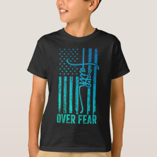 Usa Flag Patriotic American Gift Usa Faith Over Fe T-Shirt