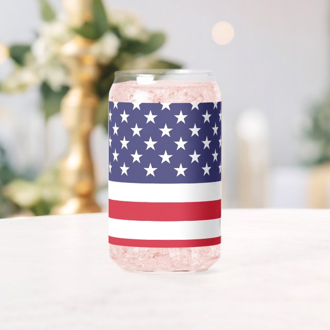 USA Flag Patriotic American Red White Blue  Can Glass (Insitu (Wedding))