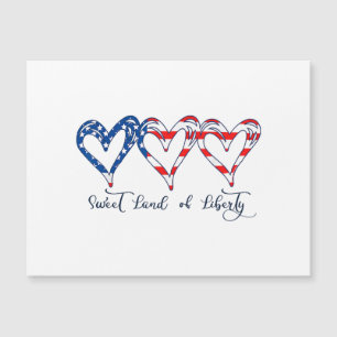 USA Flag Patriotic Hearts 4th of July Sweet Land o