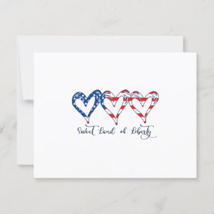 USA Flag Patriotic Hearts 4th of July Sweet Land o RSVP Card