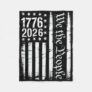 Usa Flag Patriotic History 1776 2026 250th Anniver Fleece Blanket