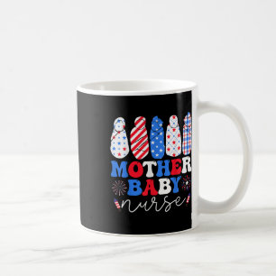 Usa Flag Patriotic Mother Baby Nurse Fireworks 4th Coffee Mug
