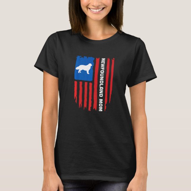 USA flag Patriotic Newfoundland Mom T-Shirt (Front)