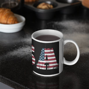 USA flag patriotic rogue style Two-Tone Coffee Mug
