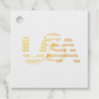 USA Flag – Patriotic USA Typography  Favour Tags
