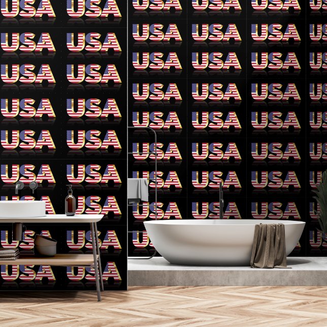 USA Flag Patriotic Wallpaper (Bathroom)