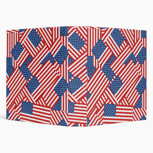 USA Flag Pattern 3 Ring Binder
