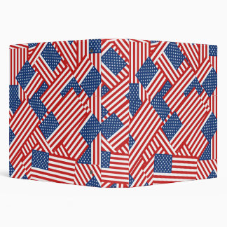USA Flag Pattern 3 Ring Binder