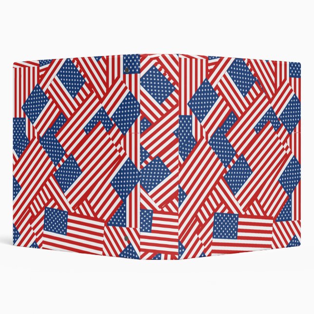 USA Flag Pattern 3 Ring Binder (Background)