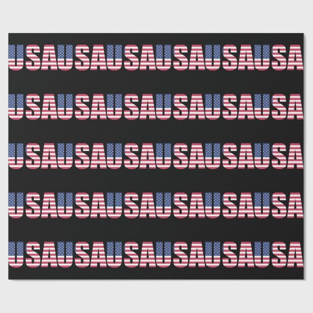 USA Flag Pattern Gift Wrapping Paper - Stars  (Flat)