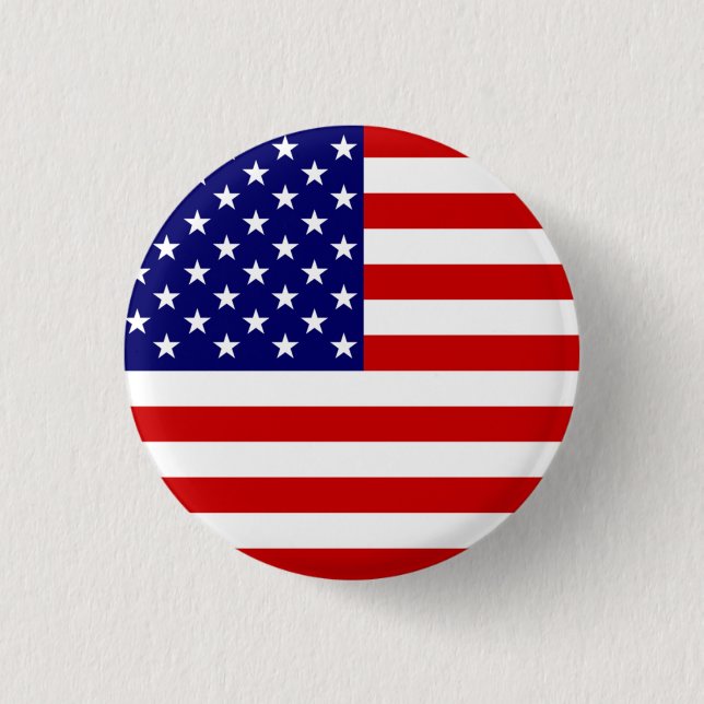 USA Flag pbcn 1 Inch Round Button (Front)