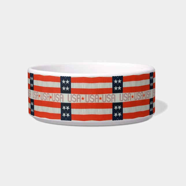 USA Flag Pet Bowl (Front)