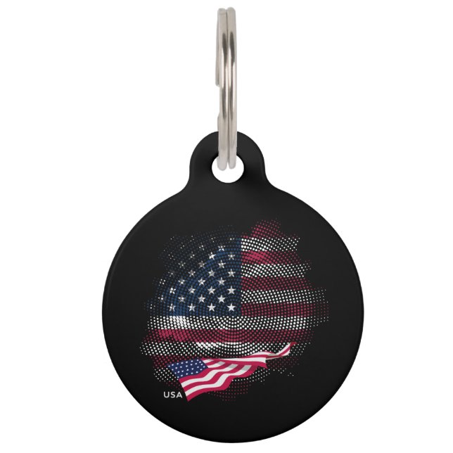 USA flag Pet Tag (Front)