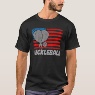 USA Flag Pickleball Shirt Paddle Pickleball Player