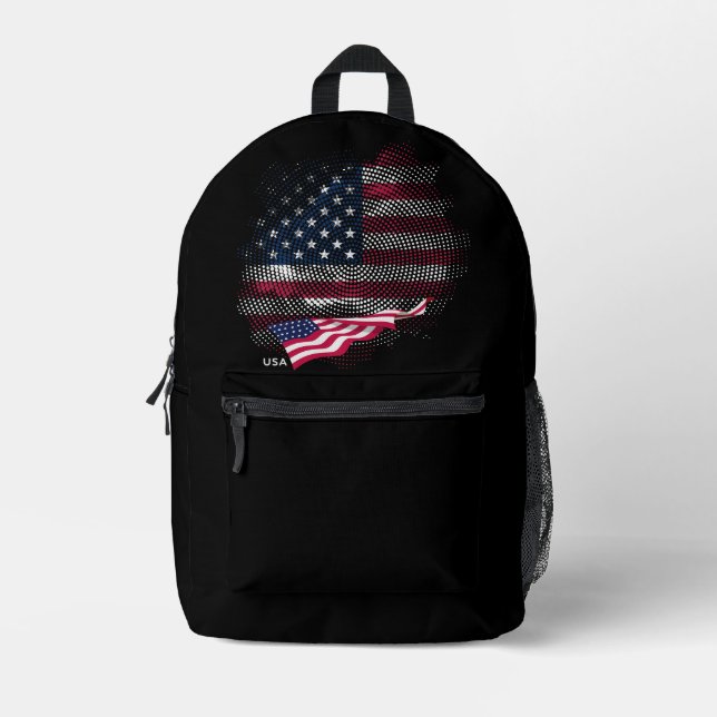 USA flag Printed Backpack (Front)