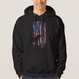 Usa Flag Proud Labrador Retriever Lab Grandpa Silh Hoodie