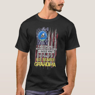 Usa Flag Proud Us Seabee Veteran Grandma  I Raised T-Shirt