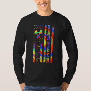 USA Flag Radiology Tech Rad Skeleton X Ray T-Shirt
