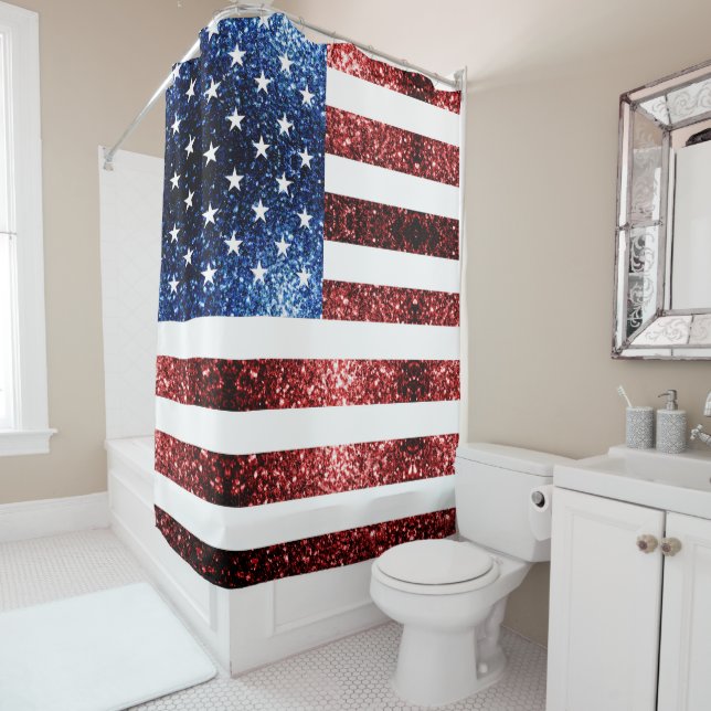 USA flag red and blue sparkles glitters (In Situ)