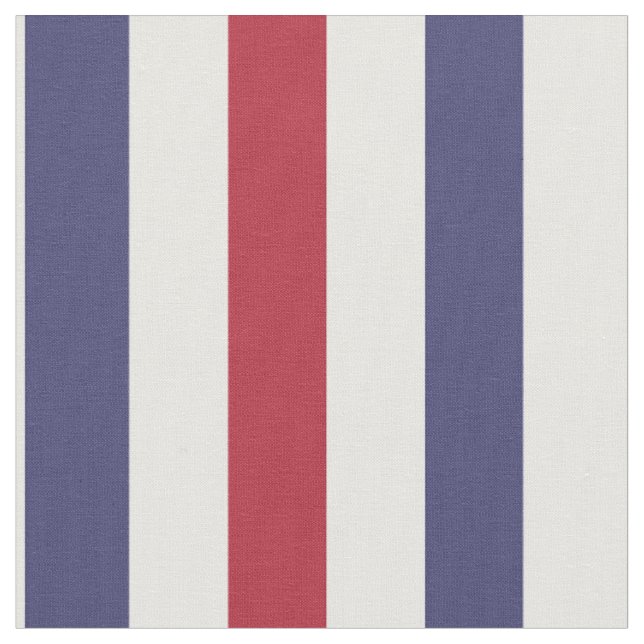USA Flag Red and Flag Blue Narrow Thin Stripes Fabric (Close Up)