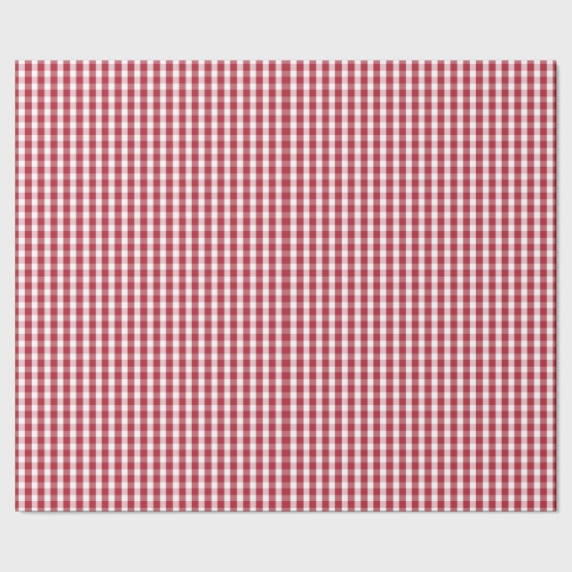 USA Flag Red and White Gingham Checked Wrapping Paper (Seam)