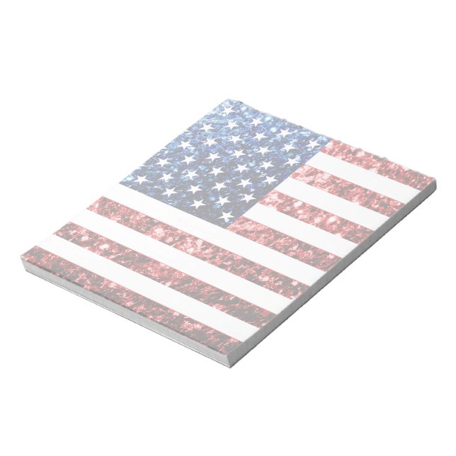 USA flag red blue sparkles glitters Notepad (Rotated)