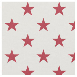 USA Flag Red Stars on White Throw Pillows Fabric