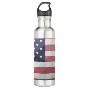 USA flag Red White Blue America Geometric Mesh 710 Ml Water Bottle