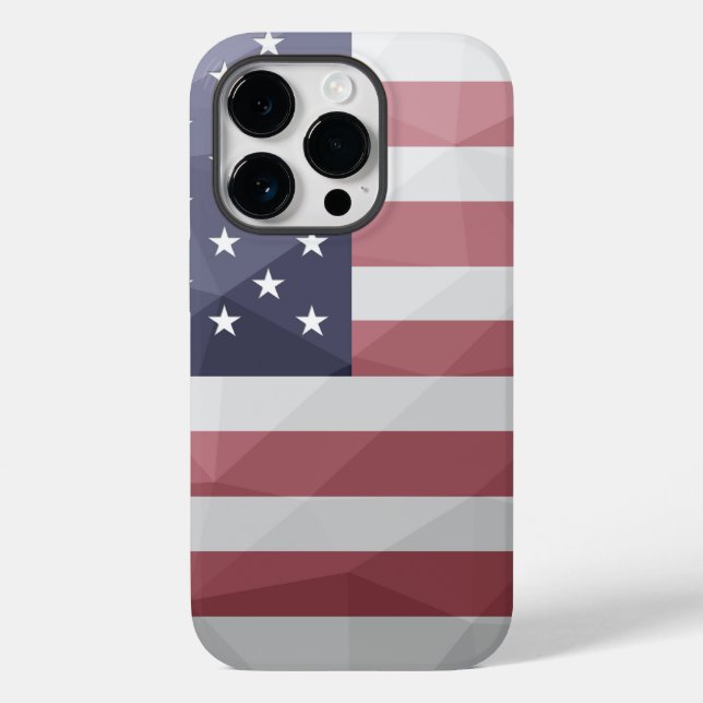 USA flag Red White Blue America Geometric Mesh Case-Mate iPhone Case (Back)