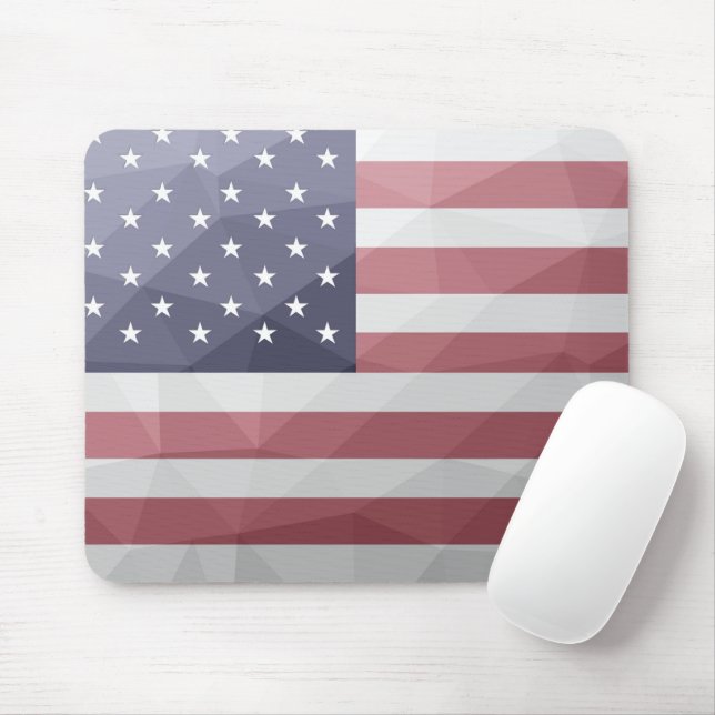 USA flag Red White Blue America Geometric Mesh Mouse Pad (With Mouse)
