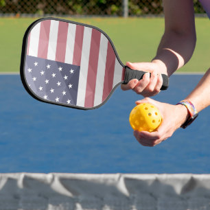 USA flag Red White Blue America Geometric Mesh Pickleball Paddle