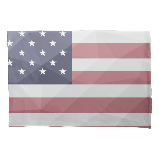 USA flag Red White Blue America Geometric Mesh Pillowcase (Front)