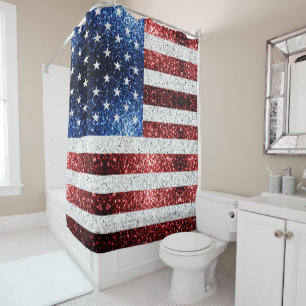 USA flag red white blue sparkles glitters