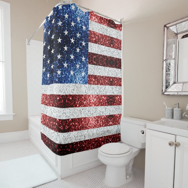 USA flag red white blue sparkles glitters (In Situ)