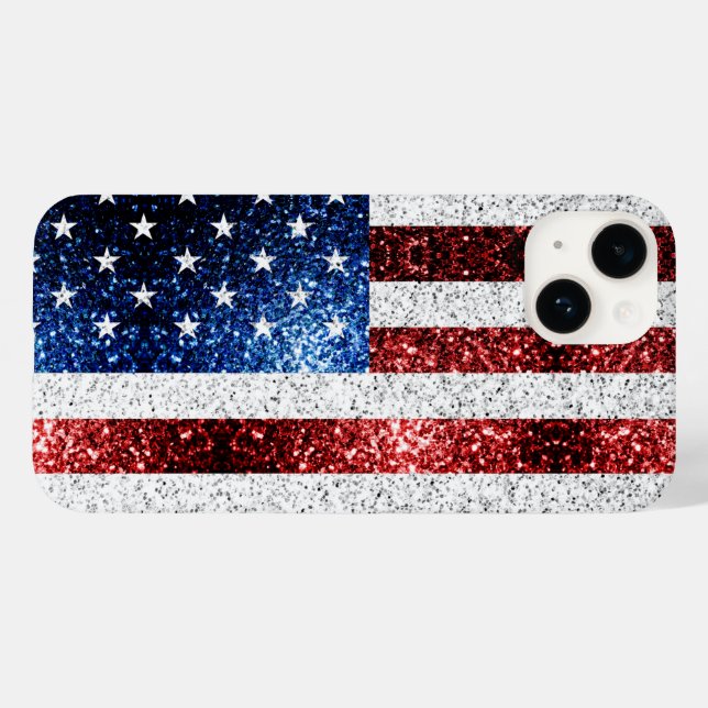 USA flag red white blue sparkles glitters Case-Mate iPhone Case (Back (Horizontal))