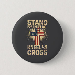 Usa Flag Religious Quote Christian Faith  2 Inch Round Button
