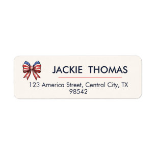 USA Flag Return Address Labels