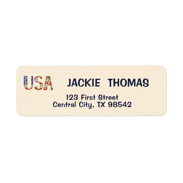 USA Flag Return Address Labels (Front)