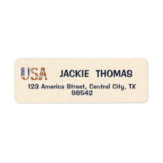 USA Flag Return Address Labels