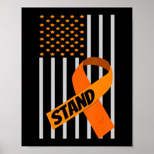 USA Flag Ribbon Leukaemia Awareness  Family Suppor Poster