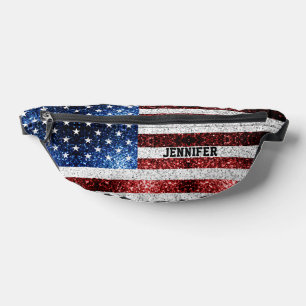 USA flag rouge blanc bleu étincelles bling Nom per