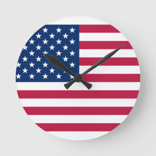 usa flag round clock