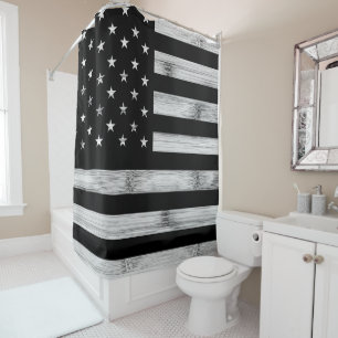 USA flag Rustic Wood Black White Patriotic America