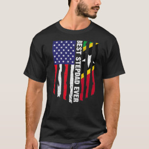 Usa Flag & Saint Kitts And Nevis Flag Best Stepdad T-Shirt