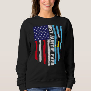 Usa Flag & Saint Lucia Flag Best Auntie Ever Sweatshirt