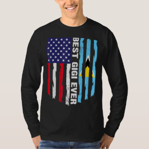 Usa Flag & Saint Lucia Flag Best Gigi Ever T-Shirt