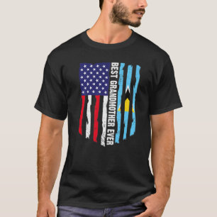 Usa Flag & Saint Lucia Flag Best Grandmother Ever T-Shirt