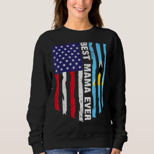 Usa Flag & Saint Lucia Flag Best Mama Ever Sweatshirt