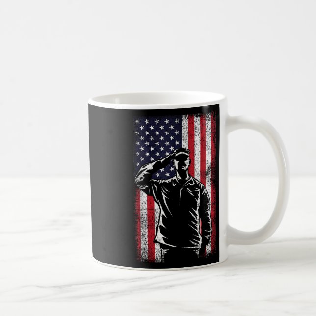 Usa Flag Salute Memorial Day  Coffee Mug (Right)